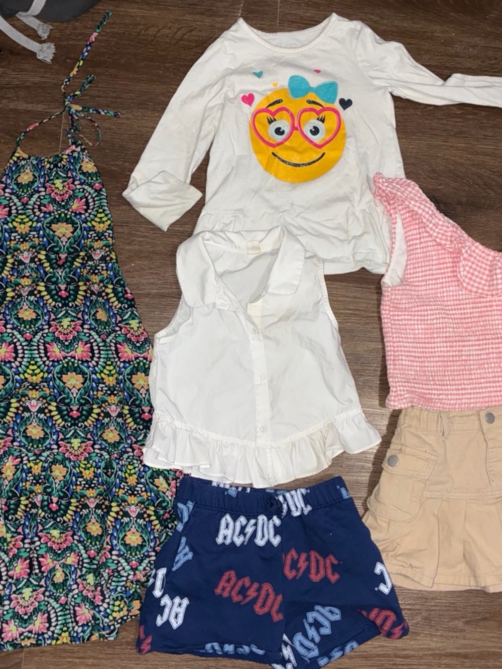White Long-Sleeve Emoji Top with Pink and Yellow Accent